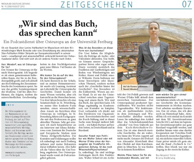 Moskauer Deutsche Zeitung 2013